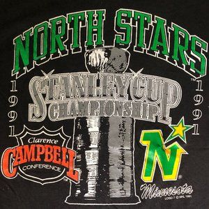 MINNESOTA NORTH STARS 1991 STANLEY CUP FINALS - BLACK T-SHIRT